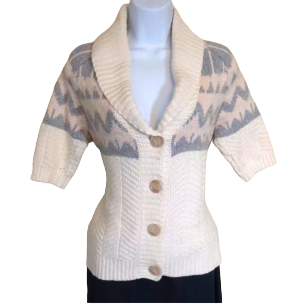 Old Navy Women's Cardigan Shawl Collar Button Down Knit Sweater Size S/P Cream - Picture 2 of 7